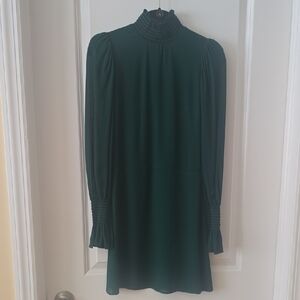 Reformation Dark Green Long Sleeve Dress